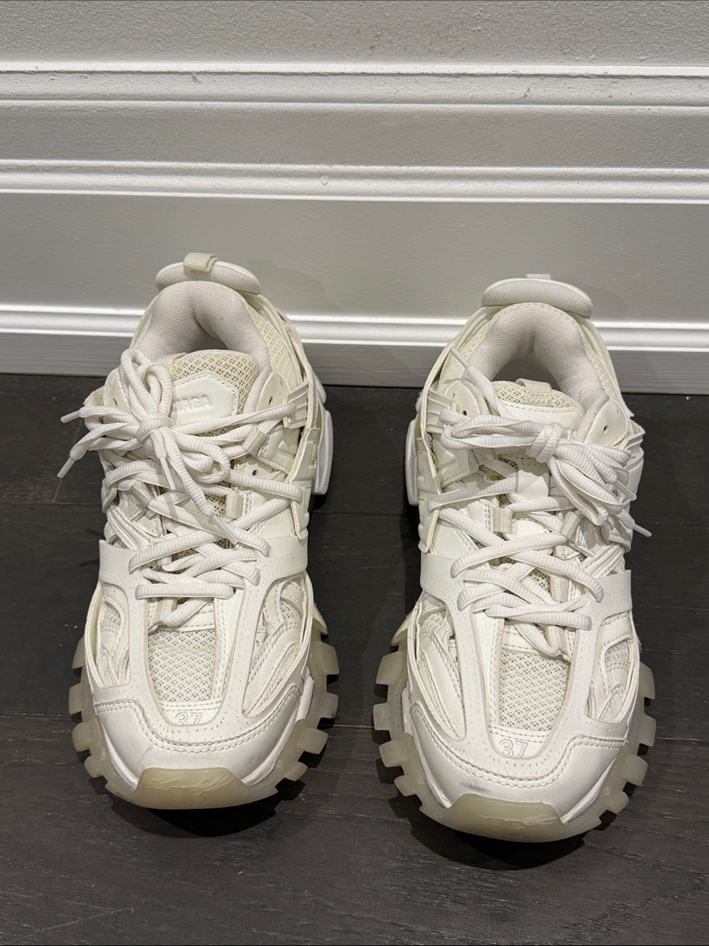 Balenciaga Cream White Track-style Chunky Sneakers